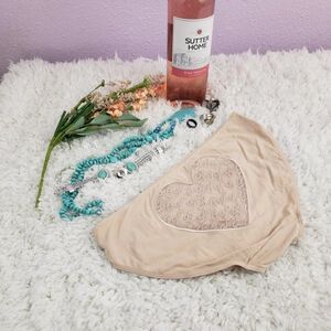 VS Sexy Beige Cut out Logo Heart BIKINI SMALL NWT